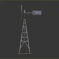 Sturdy Windmill Model Featuring Metal Structure Blades Tower Frame And Square Base