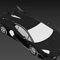 Black Sleek Sports Car With Aerodynamic Design And Rear Spoiler