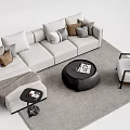 Modern Sofa Coffee Table Combination Multiplayer Sofa Coffee Table Combination 3d model