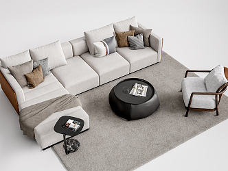 Modern Sofa Coffee Table Combination Multiplayer Sofa Coffee Table Combination 3d model