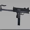 Vintage Submachine Gun with Metal Construction Magazine and Barrel Design