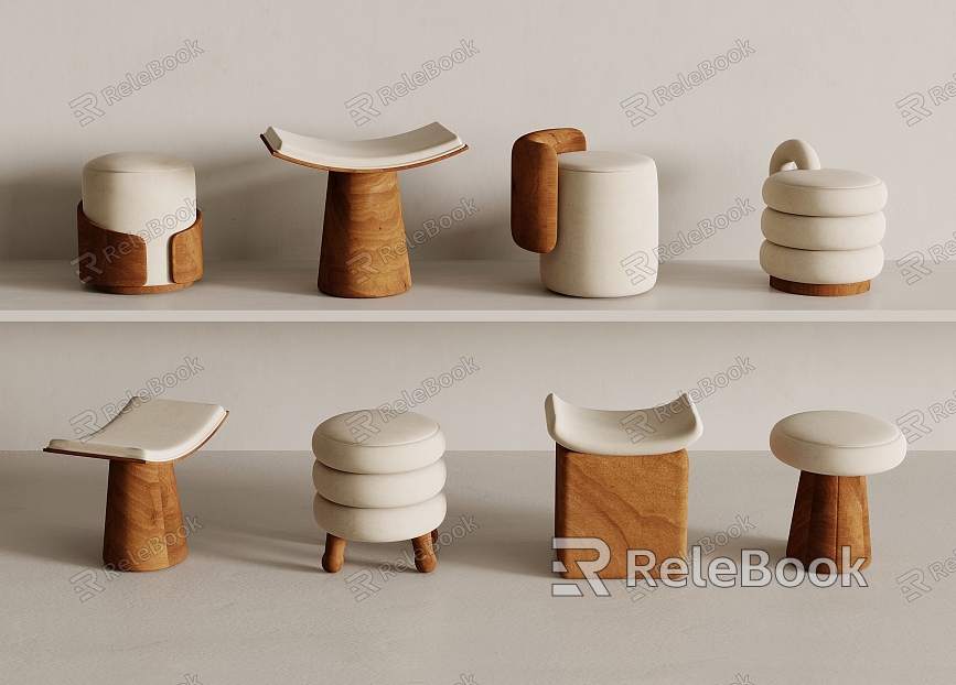 Medium Style Round Stool Square Stool model