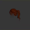 Game Movie Character With Red Short Hair And White Highlights Dynamic Style