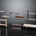 Various Wall Mounted and Floating Wooden and Metal Shelves with Different Designs for Home Storage
