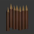 Brown Pencil Shaped Living Supplies With Pointed Tops And Smooth Surfaces