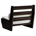 Modern Accent Chair With Dark Wooden Frame And Light Soft Fabric Cushion