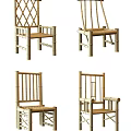 Bamboo Leisure Chairs with Various Designs and Woven Details for Outdoor Relaxation