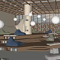 modern library 3d model