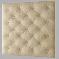 Beige Fabric Upholstered Panel With Diamond Stitching And Tufted Buttons For Wall Decor 3d model