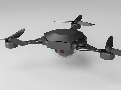 Black Foldable Drone with Four Propellers and HD Camera for Aerial Use 3d model