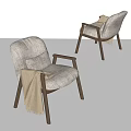 Modern Sofa Chair Single Person Sofa Casual Sofa Blanket 3d model