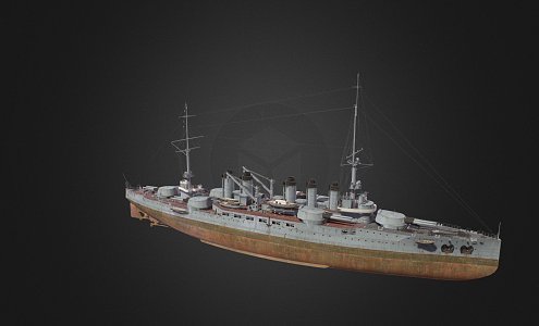 modern warship destroyer weapon ship 3d model