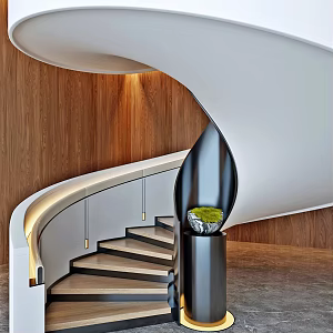 modern staircase revolving staircase 3d model