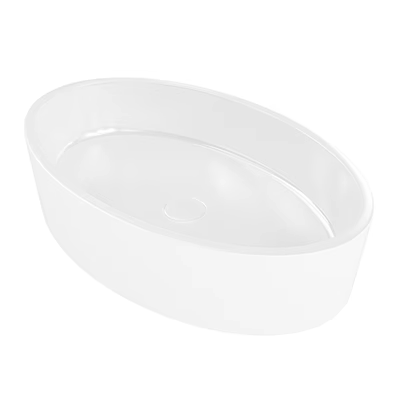 Elegant White Oval Washbasin With Sleek Modern Design For Bathroom Use 3d model