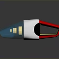 White Handheld Computer Cleaning Tool With Red Yellow Stripe Transparent Blue And Gold Components