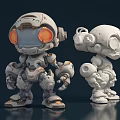 Game and Movie Character Mechanical Robot with Detailed Features and White Prototype Design