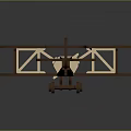 Wooden Airplane Model Biplane With Propeller Detailed Structure And Crafted Design