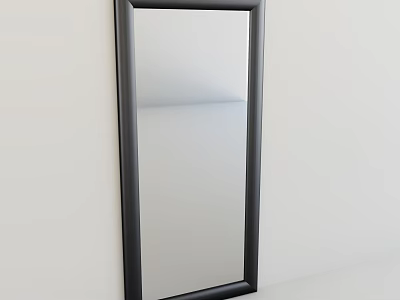 Sleek Black Framed Full Length Mirror For Modern Home White Wall Decor 3d model