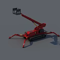 Red Crawler Spider Crane Function Vehicle with Extendable Boom and Outriggers Platform