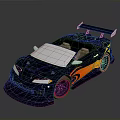 Modern Sleek Black Sports Car With Rear Spoiler Red Rims And Shiny Aerodynamic Design