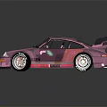 Stylish Pink Race Car With Rear Spoiler Black Accents And Racing Decals