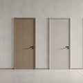 Modern Interior Hinged Doors With Various Designs Wooden Texture And Glass Panel