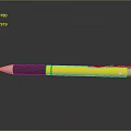 Electronic Pen With Yellow Black Body Silver Tip Cap And Green Indicator Light