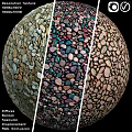 Decorative Spherical Component Featuring Multicolored Pebble Textures And Diffuse Surface Finish