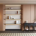 Contemporary Wall Mounted Bookshelf with LED Lighting Multiple Shelves Books Sculpture and Decor
