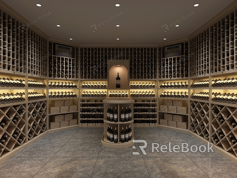 Modern Wine Cellar Solid Wood Red Wine Cellar Cold Storage Room Constant Temperature Room Constant Temperature Cabinet Display Cabinet Cold Storage Cabinet Red Wine Cellar model