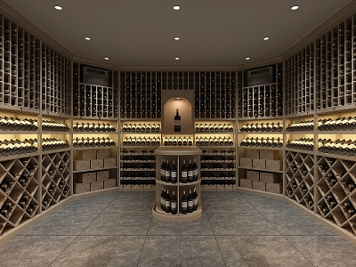 Modern Wine Cellar Solid Wood Red Wine Cellar Cold Storage Room Constant Temperature Room Constant Temperature Cabinet Display Cabinet Cold Storage Cabinet Red Wine Cellar 3d model