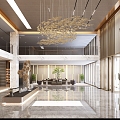 Modern Hall Hotel Lobby 3d model