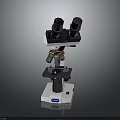 Professional Laboratory Microscope With Binocular Eyepieces Stage Adjustment Knobs And Sturdy Base 3d model