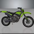 Green Off Road Motorcycle Featuring Black Seat Large Tires And Sporty Design