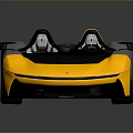 Sleek Yellow And Black Convertible Sports Car With Two Seats On Gray Background