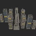 Modern Urban Building Complex With Tall Skyscrapers And Unique Architectural Design