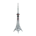 Tall Steel Structure Communication Tower With Red White Sections And Top Antenna Design