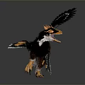 3D Fantasy Weapon Model With Feathered Long Tail And Horned Head Structure Design