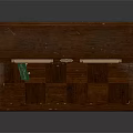 Classic Wooden Writing Desk With Green Panel Top Multiple Drawers And Storage Compartments