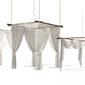 White Decorative Curtains Hanging On Wooden Rods With Various Styles