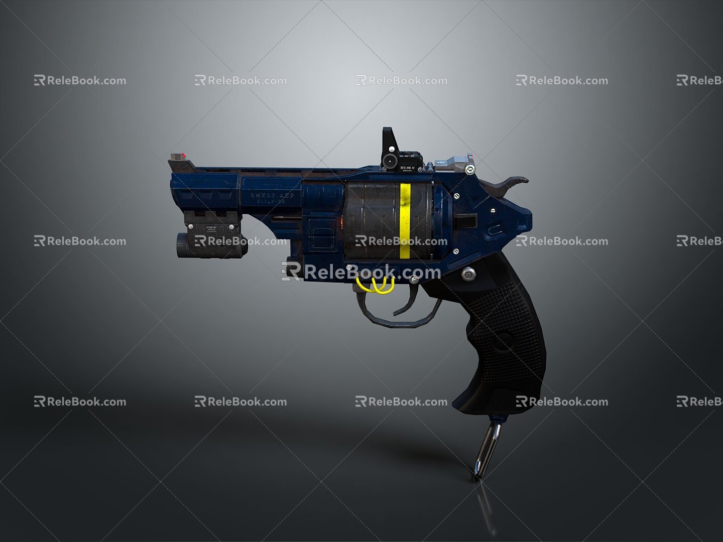 revolver revolver pistol semi-automatic pistol automatic pistol modern weapon hot weapon 3d model