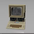 Classic Vintage Computer With CRT Monitor Keyboard And Retro Design Features