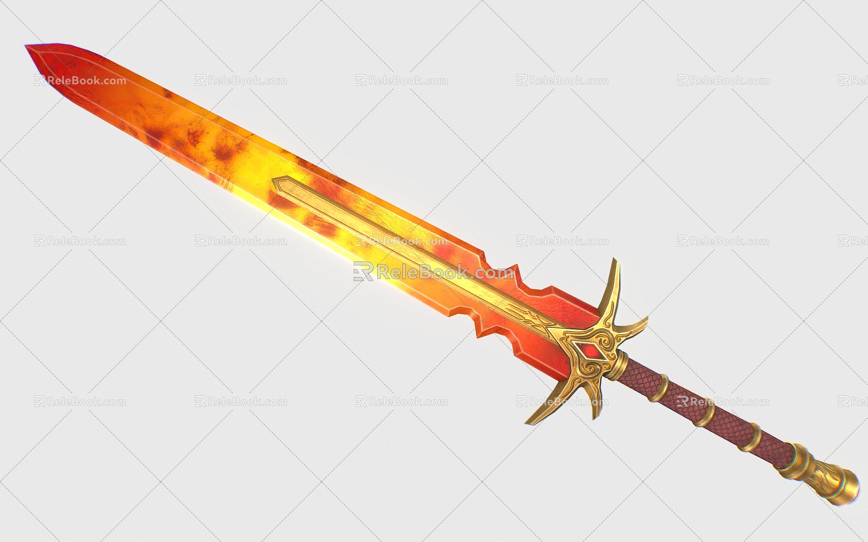 Long Sword Science Fiction Long Sword Sword Magic Weapon Fantasy Sword 3d model