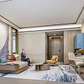Elegant Luxury Hotel Guest Room Interior With Comfortable Sofa Stylish Carpet And Decorative Wall Art
