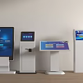 Public Facilities Featuring Modern Self Service Kiosks With Touchscreen And Interactive Displays 3d model