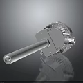 Industrial White Cylindrical Mechanical Equipment With Mounting Bracket And Cooling Fins