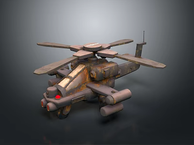 Vintage Military Airplane With Red Lights Weapon Mounts And Dark Background 3d model