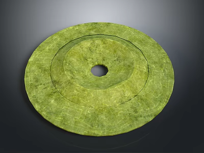 Green Circular Jade Artifact With Central Hole And Intricate Textured Surface 3d model