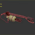 Tactical Weapon With Red Nozzle White Body Flexible Hose And Long Barrel Design