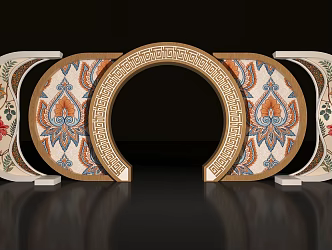 National Style Door Head Modern Activity Meichen National Style Activity Door Head 3d model